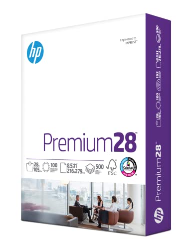 HP Printer Paper, Color LaserJet Copy Paper, 28lb, 8.5 x 11, Letter, 98 Bright - 1 Pack / 500 Sheets