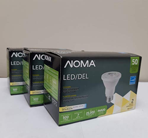 NOMA PAR20 LED 50W Soft White Light Bulbs, 6-Pack, Dimmable and Ideal for Track and recessed Lighting