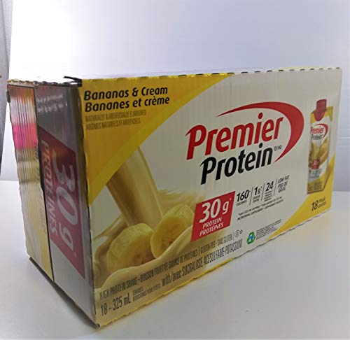 Premier Protein Shakes, Bananas and Cream, 18 Pack