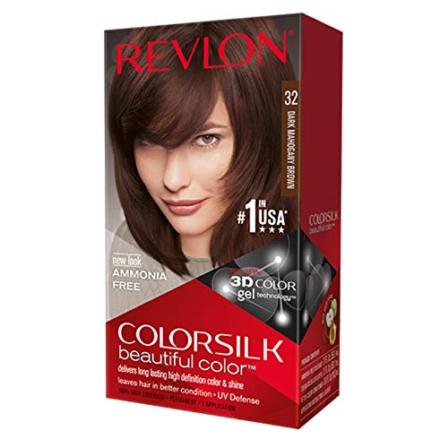 Revlon ColorSilk Hair Color, [32] Dark Mahogany Brown 1 ea (Pack of 6)