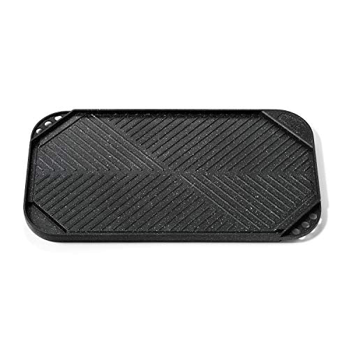 Starfrit 034614 The Rock Non-Stick Reversible Grill Plate/Griddle, 19.7" x 11"