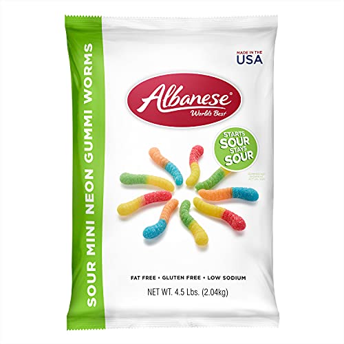 Albanese Sour Inch Worms, 4.5 Pound Bag