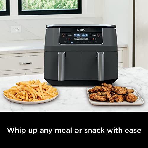 Gourmia 10-Qt. Dual Basket Digital Air Fryer with Smart Finish and Match  Cook Black Stainless Steel