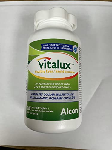 Vitalux Healthy Eyes Ocular Multivitamin/No beta-carotene, complete multivitamin for eyes, 180 coated tablets (2 Bottles)