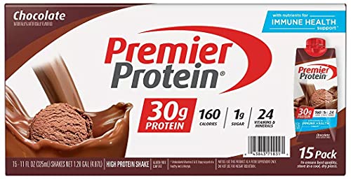 Premier Protein High Protein Shake, Chocolate, 11 Fl oz, Pack of 15