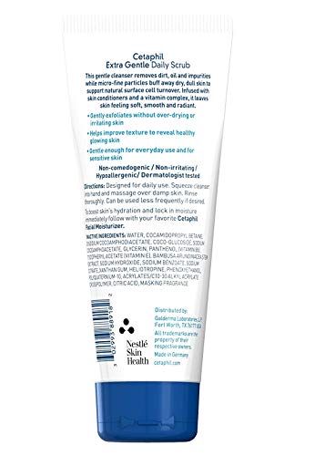 Extra Gentle Daily Scrub,Gently Exfoliates & Cleanses Without Over-Drying, for All Skin Types, Non-Irritating & Hypoallergenic,Suitable for Sensitive Skin, 6 Fl Oz, Pack of 2