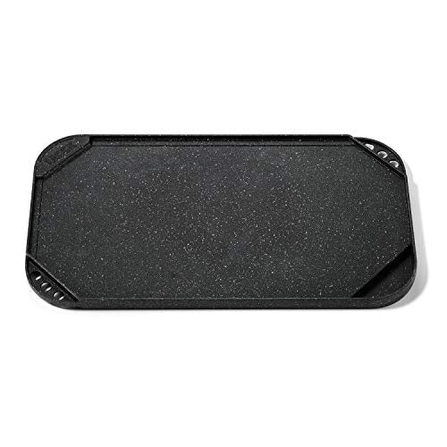 Starfrit 034614 The Rock Non-Stick Reversible Grill Plate/Griddle, 19.7" x 11"