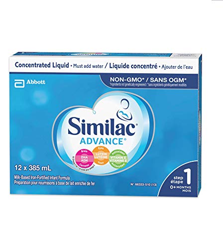 Similac Advance Step 1 Non-gmo Baby Formula, Concentrated Liquid, 385ml, 0+ Months, Blue, 12 Count