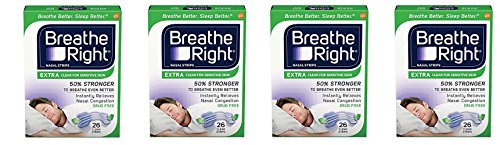 Breathe Right Extra Clear Nasal Strips eBkPUX, 4Pack (26 Count)