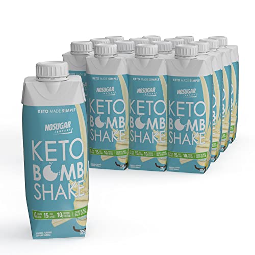 NEW: No Sugar Keto Protein Shake, Ready to Drink Keto Protein Drink in Vanilla Flavour, Curbs Appetite, Helps Ketosis, Low Carb, Rich in MCT Keto Shake, non-GMO, All Natural