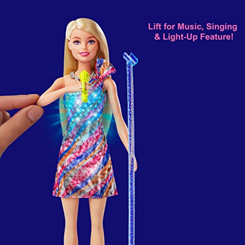 Barbie: Big City, Big Dreams Barbie “Malibu” Roberts Doll (11.5-in Blonde)  with Music, Light-Up Feature, Microphone & Accessories, Gift for 3 to 7