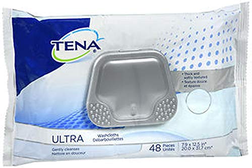 Tena Ultra Washcloths - 48ct Pack of 2