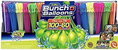 ZURU Bunch O Balloons, 420 Water Balloons, Fill & Tie 100 in 60 Seconds