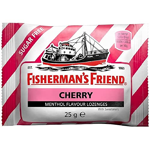 Fisherman's Friend Cherry Menthol Lozenges with Sweeteners 25g - Pack of 24