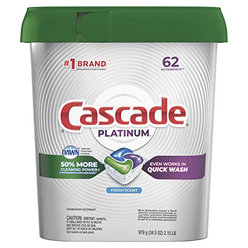 Cascade Platinum ActionPacs Dishwasher Detergent, Fresh Scent