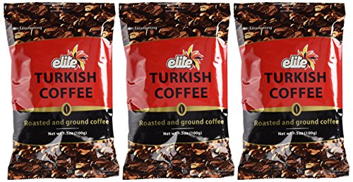 Elite Ground Roasted Turkish Coffee 3.5oz Bag (3 Pack)