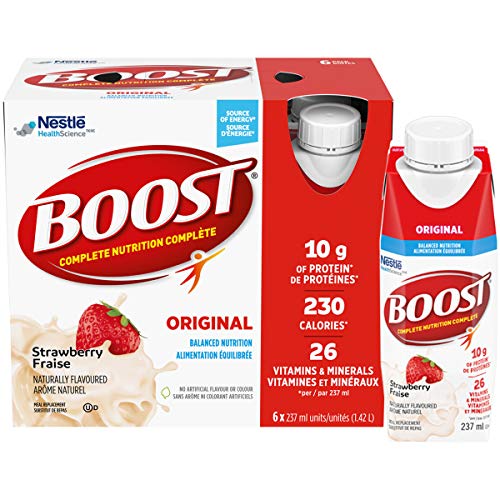 BOOST Original Meal Replacement Drink, Strawberry, 6 x 237 ml (Pack of 4)- PACKAGING MAY VARY