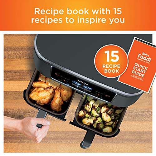 Ninja Foodi 6-Quart 2-Basket Air Fryer with Recipe Guide