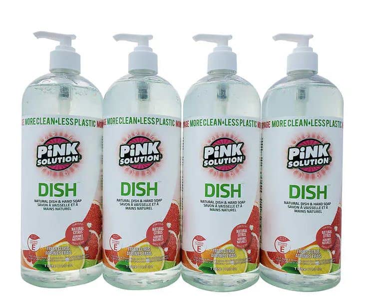 Pink Solution Eco-friendly 2x1L Dishwashing and Hand Liquid Soap, Lavender and Citrus