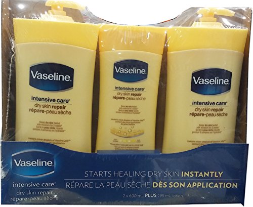Vaseline Vaseline dry skin repair lotion 2 x 600 ml + 295 ml, 1495 milliliters