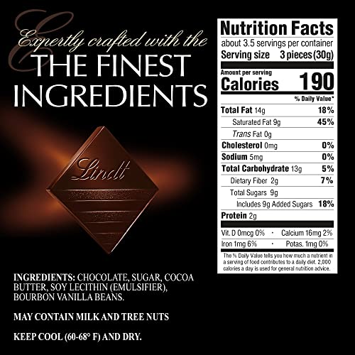 Lindt Excellence Dark Chocolate, Supreme Dark, 90% Cocoa - 3.5 oz