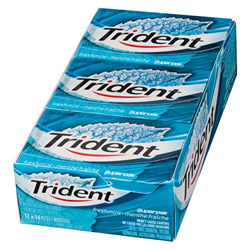 Trident Sugar-Free Gum Slab Freshmint Gum, 12 Count