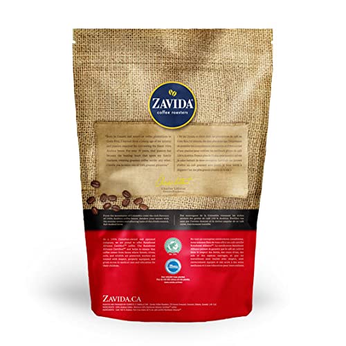 Zavida 100% Colombian Premium Whole Bean Flavoured / Flavored Coffee, Medium Roast, RFA 30%, Kosher, Halal, 100% Arabica, 2 Pound Bag