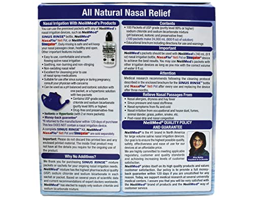 NeilMed. Sinus Rinse All Natural Relief Premixed Refill Packets 100 Each (2 Packs (100 Each))