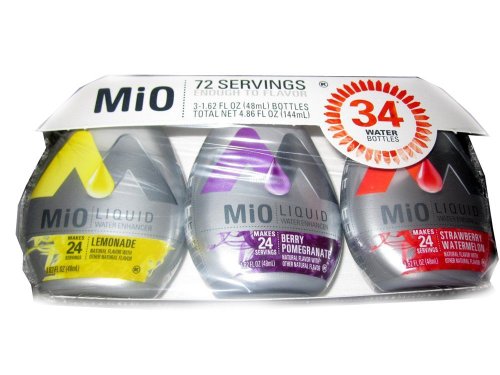 MiO Liquid Water Enhancer 3-1.62 FL OZ Bottles (Lemonade, Berry Pomegranate, Strawberry Watermelon)