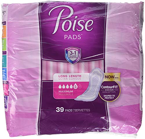 Poise Pads, Dry Touch Maximum Absorbency, Long - 39 ea, 2 Pack