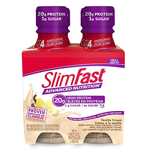 Case of Slim Fast Advanced Nutrition, Meal Replacement Shakes, 20g High Protein, Ready To Drink, Gluten & Lactose Free, 4 Bottles x 325ml per Box and 3 Boxes per case = 12 Vanilla Cream Drinks Total