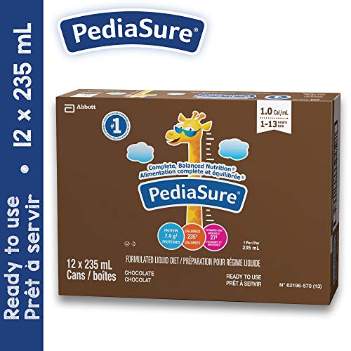 Pediasure Formulated Liquid Diet, Chocolate, 235 milliliter (Pack of 12)