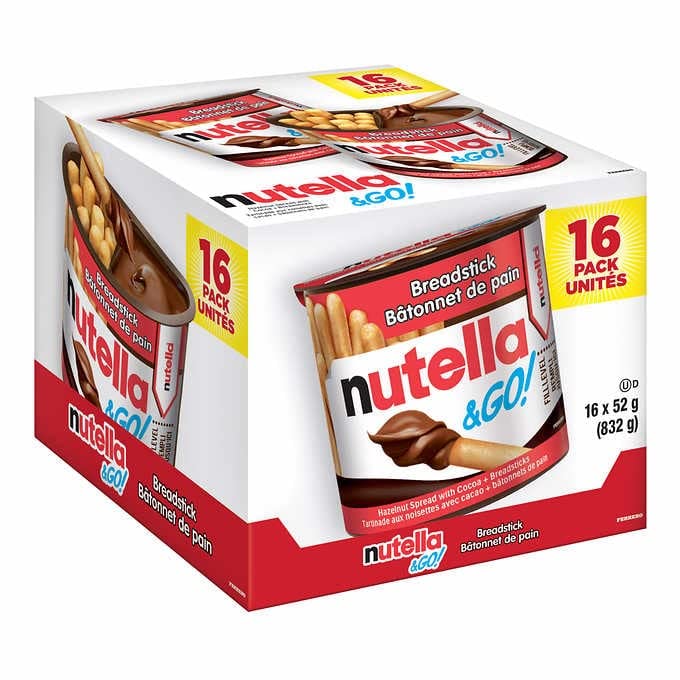 Nutella & Go Breadstick Chocolate Snack Packs, 16 × 52g/1.8 Oz