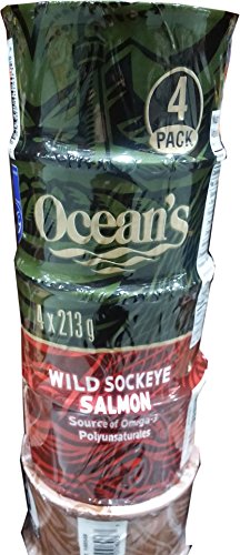 Oceans 8 Wild Sockeye Salmon Source of Omega-3 Polyunsaturates 4 X 213 Grams Net Wt 852 Grams