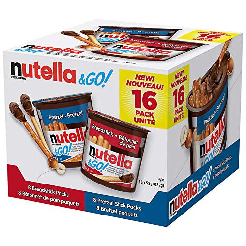 Ferrero Nutella & Go Hazelnut Spread and Breadsticks, 16 Packs by Ferrero