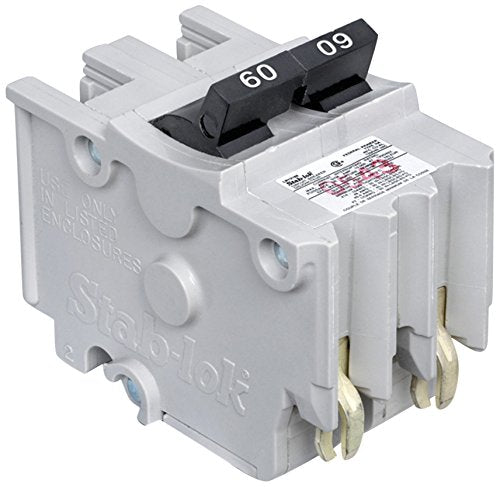 Schneider Electric NA260CP Stab-Lok (Na) Double Pole 60 Amp Plug-On Circuit Breaker, Ivory