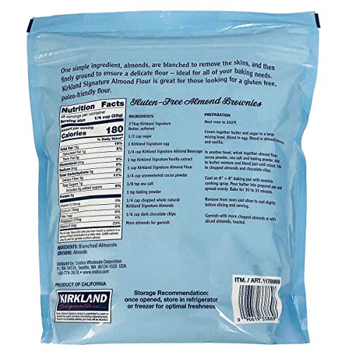 Kirkland Signature Almond Flour Blanched Superfine Grind California, 1.36 kg (Pack of 1)