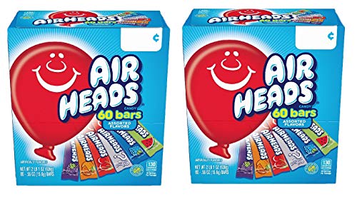 AirHeads Bars, Chewy Fruit Candy, Variety Pack, Party, Halloween, 60 Count (Packaging May Vary) …