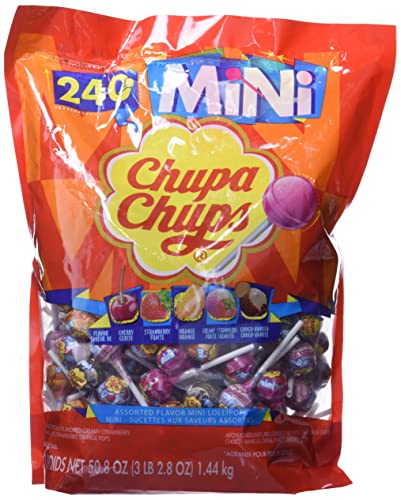 Chupa Chups Lollipops, Mini Assorted Flavours, 240 Count