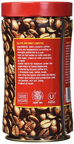Elite Kosher for Passover and All Year Round Instant Coffee, 7.05 oz