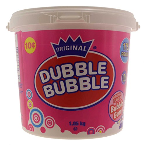 Dubble Bubble Classic 175 Count Bubble Gum Tub - 1.05kg / Gomme Balloune Dubble Bubble Gum Classique tub de 175 pièces - 1.05kg