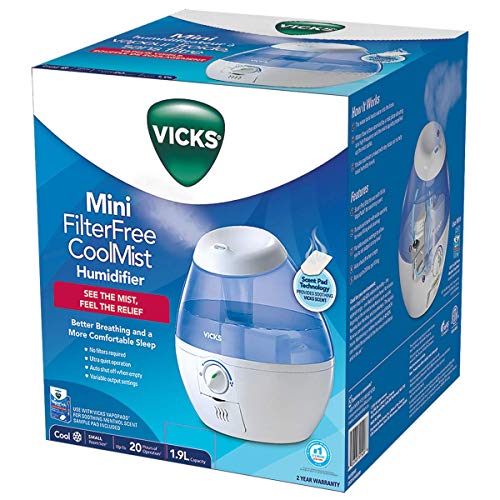 Vicks Mini Filter Free Cool Mist Humidifier Small Humidifier for Bedrooms,  Baby