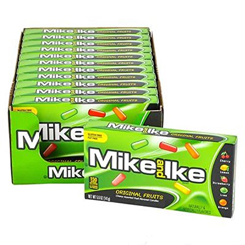 Mike & Ike Original Theatre Box Candy, Multicolored. Twelve 5oz Boxes.