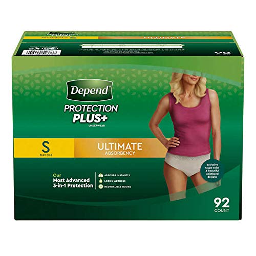 Depend Protection Plus Ultimate Underwear for Women Small 92ct