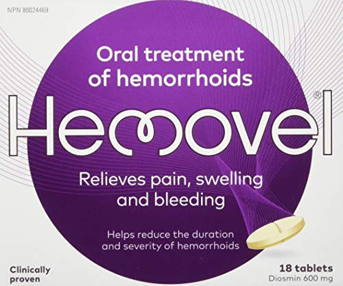 HEMOVEL Hemorrhoidal Oral Treatment - Clinically Proven, Mess-Free, effective and convenient way to treat internal and external hemorrhoids and relieve pain, swelling and bleeding - 18 Tablets