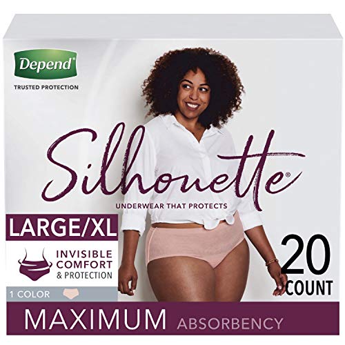 Depend Silhouette Incontinence Underwear for Women, Maximum Absorbency, L/Xl, 20 count