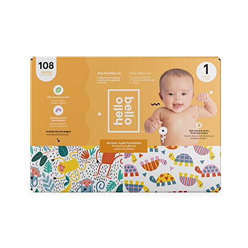 Hello Bello Club Box diapers - Monkeys and Turtles - Size 1 108 count