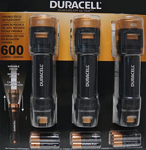 Duracell Durabeam Ultra LED Flashlight 600 Lumens 3 Count