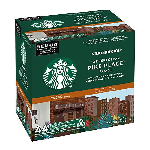 Starbucks Pike Place, Medium Roast Coffee, Single Serve Keurig K-Cup Pods, 44 Capsules