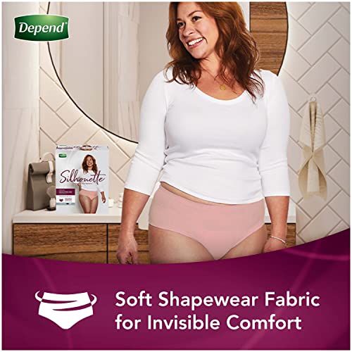 Depend Silhouette Adult Incontinence and Postpartum Underwear for Women,  Small (26–34 Waist), Maximum Absorbency, Berry, 60 Count (2 Packs of 30)